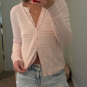 Charter Club Light Pink Button-Front Women's Cardigan